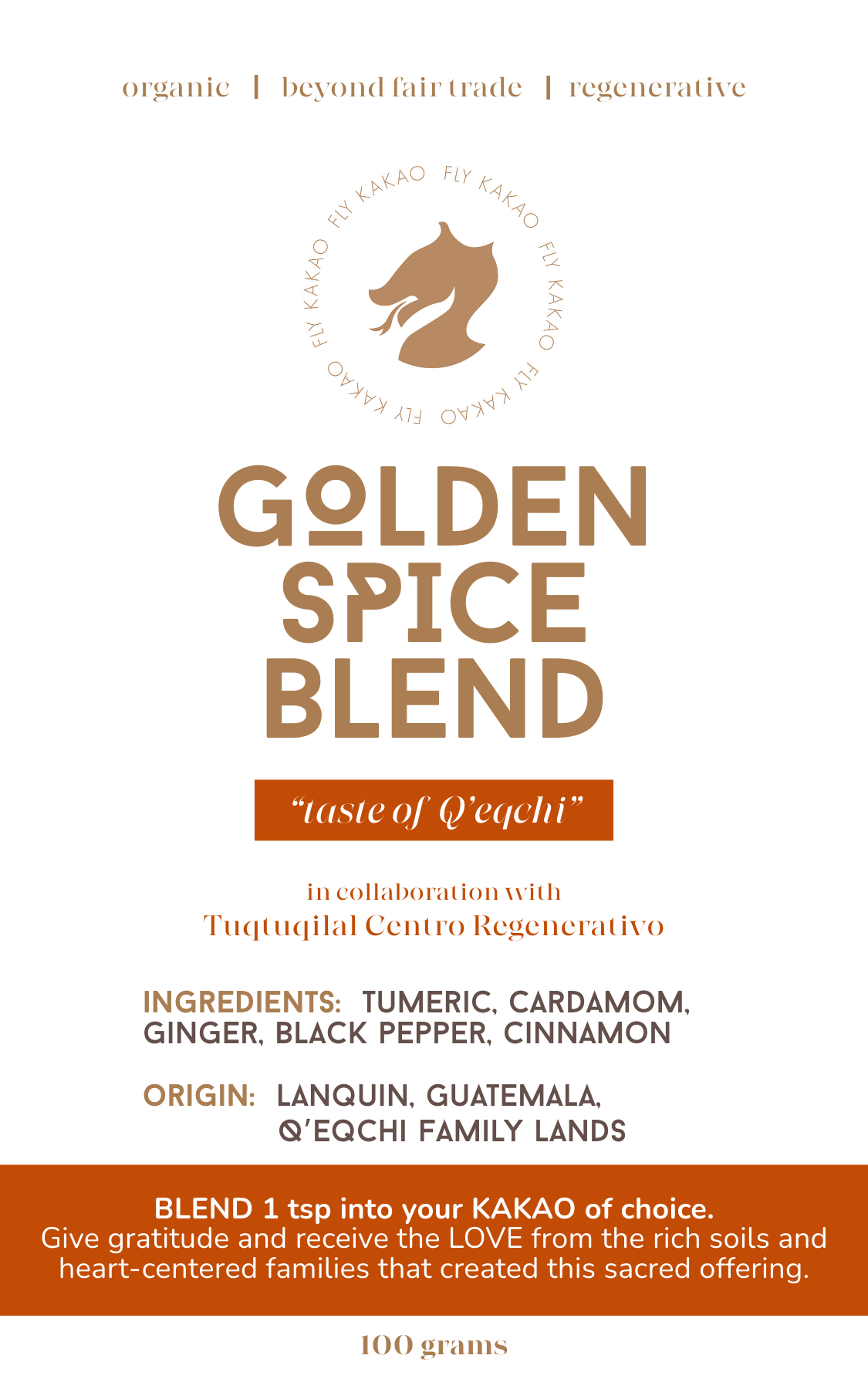 Golden Spice Blend “Taste of Q’eqchi” (Guatemala regenerative native lands)